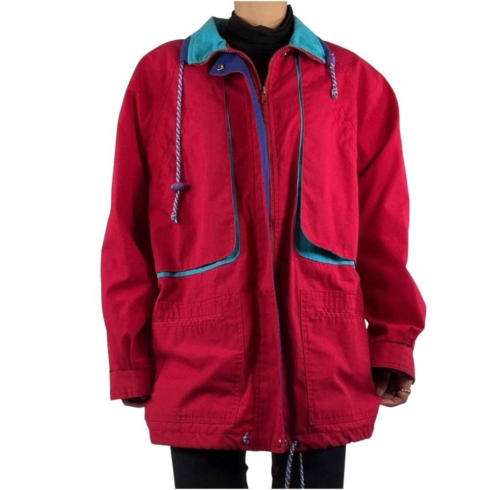 Vintage 90s Red Country Concepts Windbreaker Jacket | size S